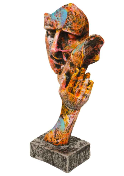 Accents Kissing Face Statue Modern Art