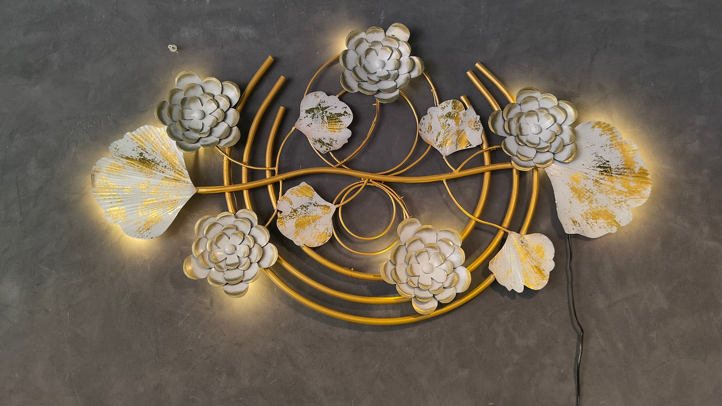 Accents Metal Flower and Ginkgo Design Wall Art