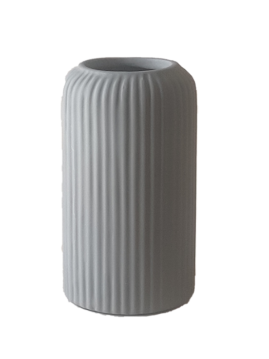 Rippled Ceramic Vase (H6" D3.5") (advance premium quality)