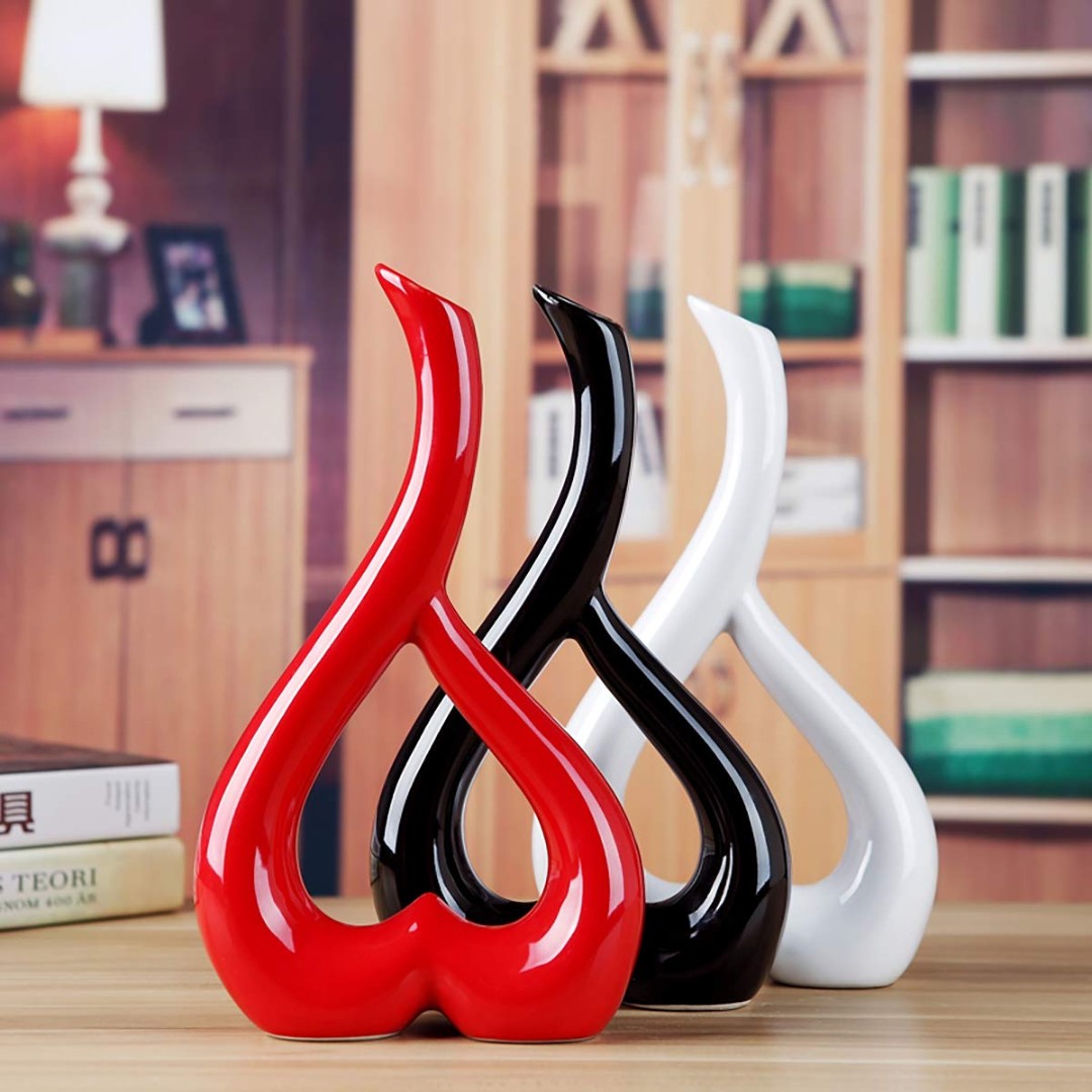 Accents Heart Shaped Ceramic Vase H10" D7"