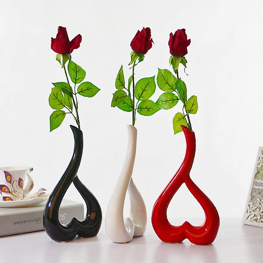 Accents Heart Shaped Ceramic Vase H10" D7"