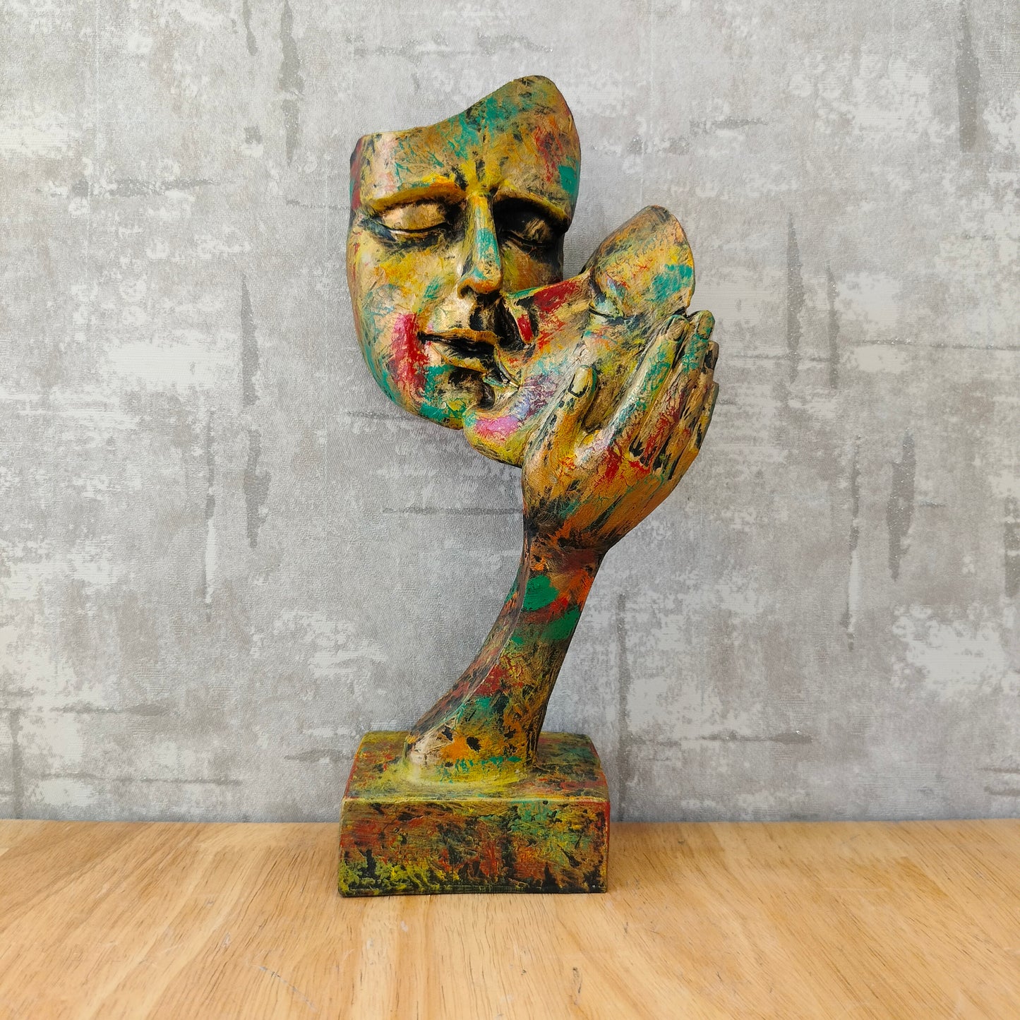 Accents Kissing Face Statue Modern Art