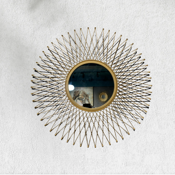 Golden Wire Metal Wall Mirror