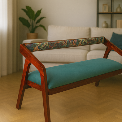 WOODEN 3 SEATER CHAIR