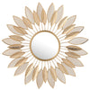 GOLDEN METAL LEAVE WALL MIRROR