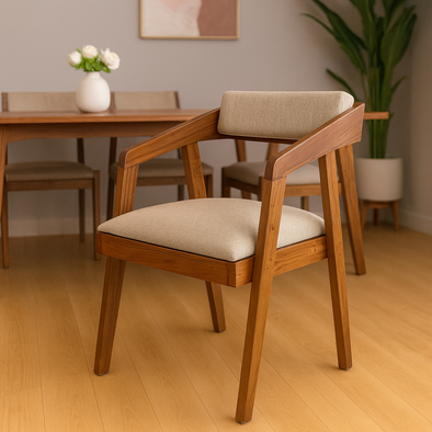 ACCENTS MODERN TEAK WOOD CHAIR