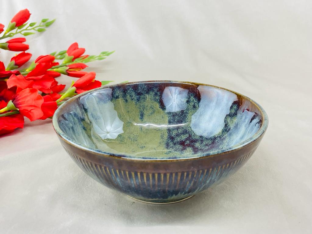 Accents 7.5" Metallic Green Serving Bowl