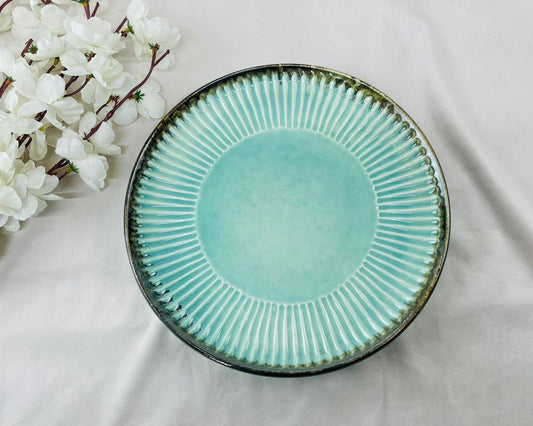 Accents 11" INCHES Ceramic Dinner Ware In Aqua Green