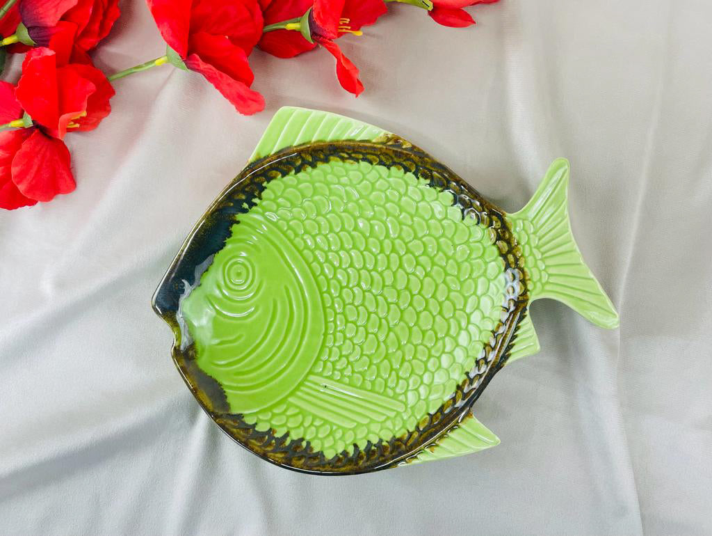 Accents 11" inches Ceramic Fish Shaped Multi Purpose Plate