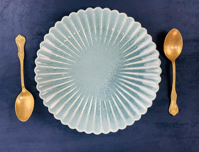 Accents 9" INCHES Accents Ceramic Plate Aqua Blue colour