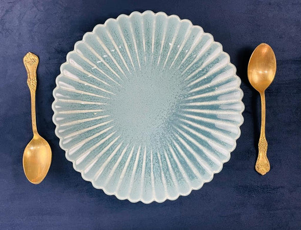 Accents 9" INCHES Accents Ceramic Plate Aqua Blue colour