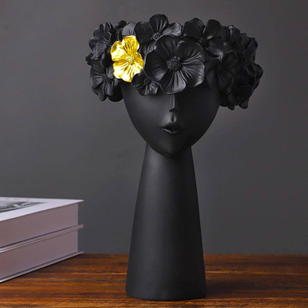 Accents Enchanting Delight: Girl Head Vase Sculpture(Big)