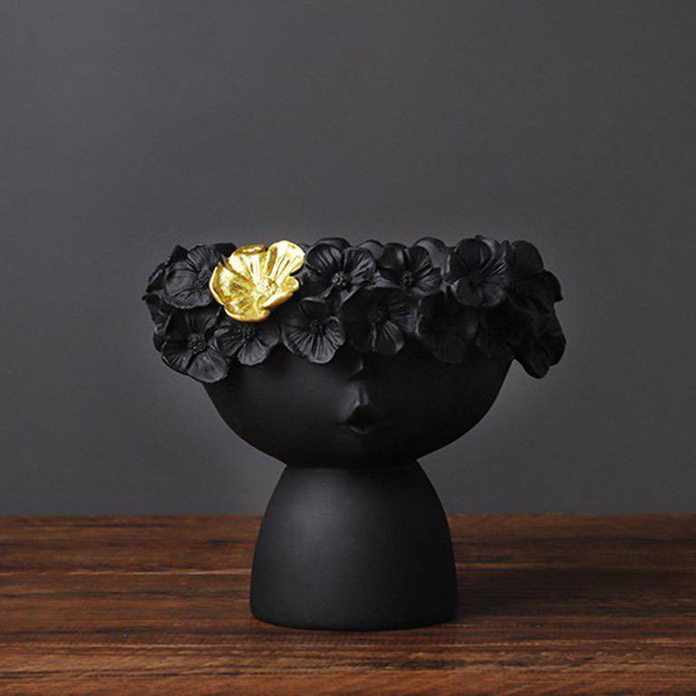 Accents Enchanting Delight: Girl Head Vase Sculpture(Small)