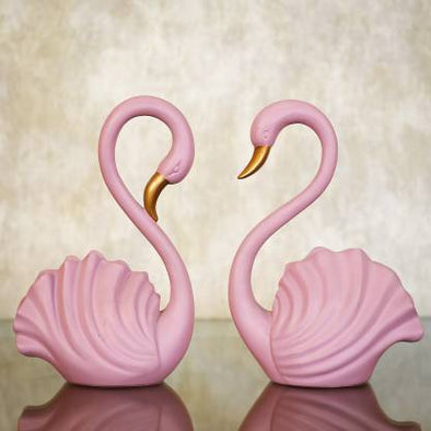Accents Home Swan pair hand crafted table decor