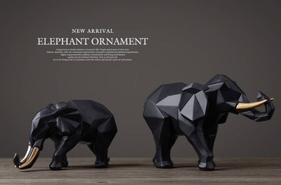 Accents Elephant figuring Set of 2 sculpture (Black)