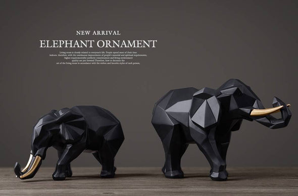 Accents Elephant figuring Set of 2 sculpture (Black)