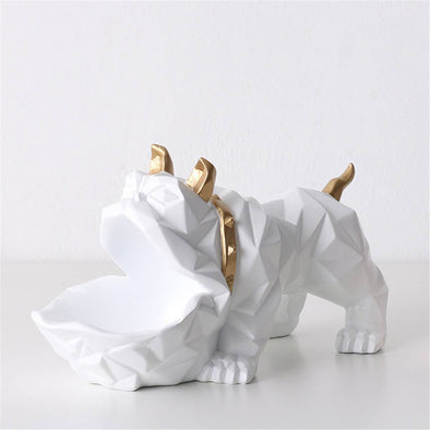Accents Bulldog animal Sculpture (White)