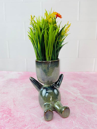 Accents H5" D4"Designer Table Top Ceramic Plant Pot