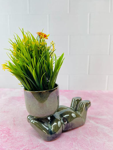 Accents H4.5" D7" Designer Table Top Ceramic Plant Pot