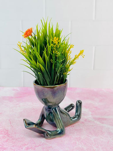 Accents H5" D7"Designer Ceramic Table Top Plant Pot