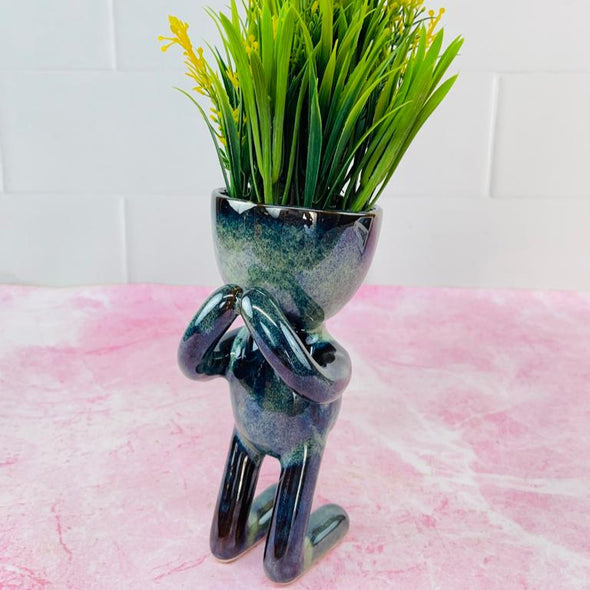 Accents H6" D3.5"Designer Ceramic Table Top Plant Pot