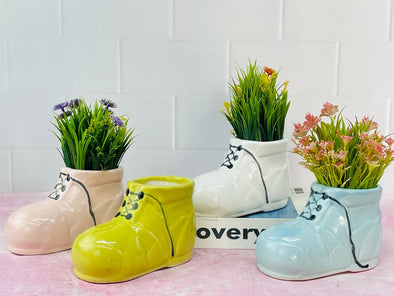 Accents H4.5" D6.5" Shoe Shaped Ceramic Plant Pots (Set of 2)