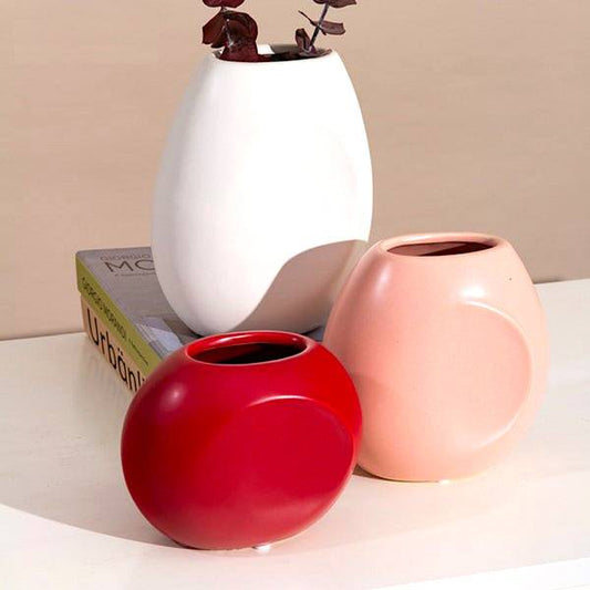 Accents  (set of 3)  Oval Shape Ceramic Pot