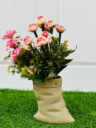 Accents H6.5" D6" Sac Shaped Ceramic Plant Pot