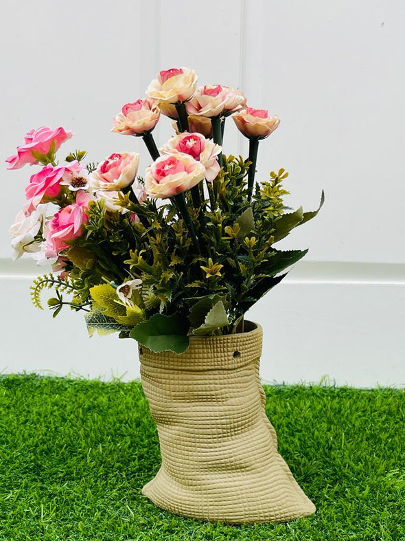 Accents H6.5" D6" Sac Shaped Ceramic Plant Pot