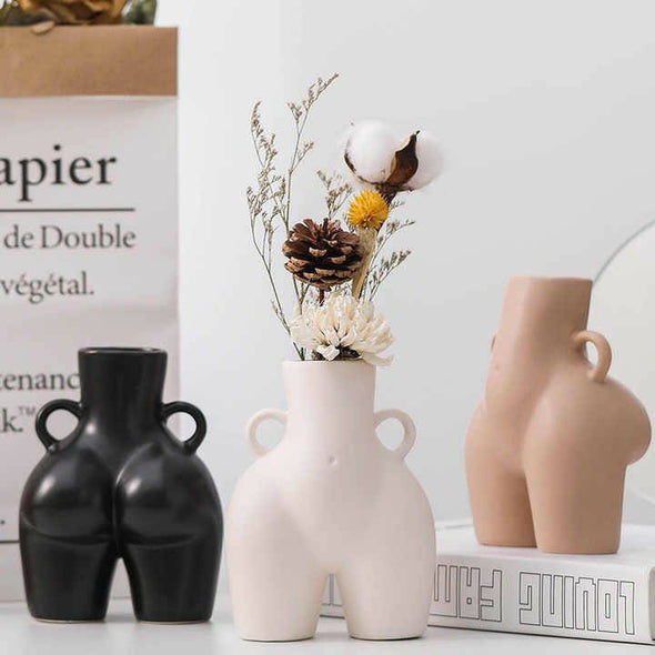 Accents H7" D6" Body Shaped Ceramic Vase