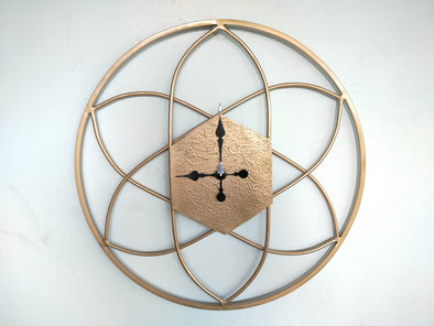 Accents Large Golden Flower Metal Wall Clock Wall Clock