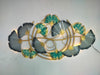 Accents Metal Circle Green Gingko Flower Wall Art