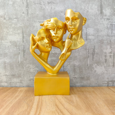 Accents 3 in 1 Modern Human Face  Figurine for Home Decor