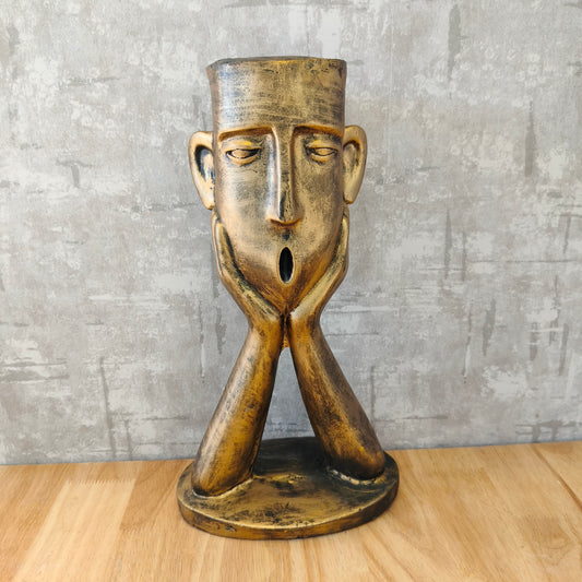 Accents Rustic wow face sculpture