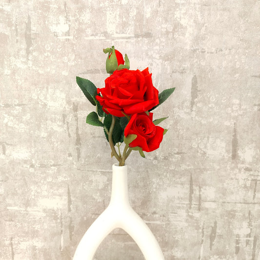 Accents Artificial Rose(Red) Flower Stick for Vase Pot 1 pc