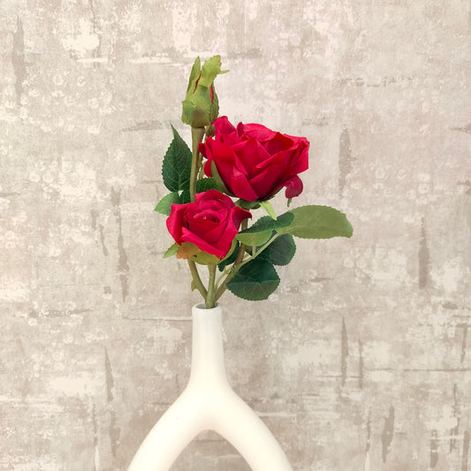 Accents Artificial Rose(Red) Flower Stick for Vase Pot 1 pc