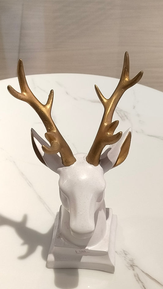 Accents Reindeer Head sculpture Modern Art White