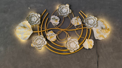 Accents Metal Flower and Ginkgo Design Wall Art