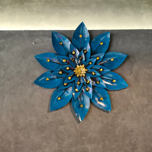 Accents Metal Blue Flower Wall Art