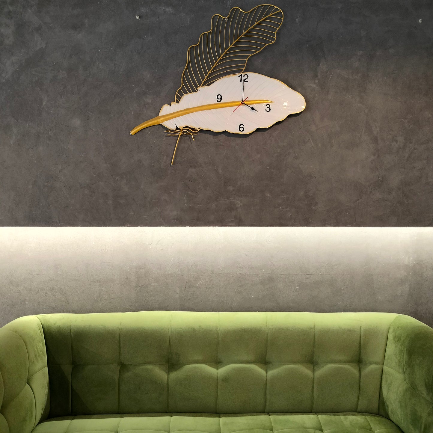 Accents Big Golden Leaf Wall Clock