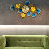 Accents Green and Gold Ginkgo Leaves Design Metal Wall Clock