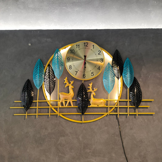 Accents Premium Deer Metal Wall Clock Decor