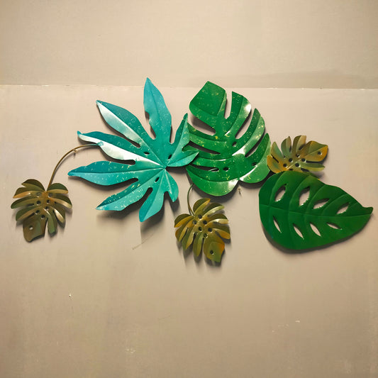 Accents Green Textured Leaf Metal Wall Art