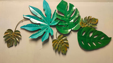 Accents Green Textured Leaf Metal Wall Art