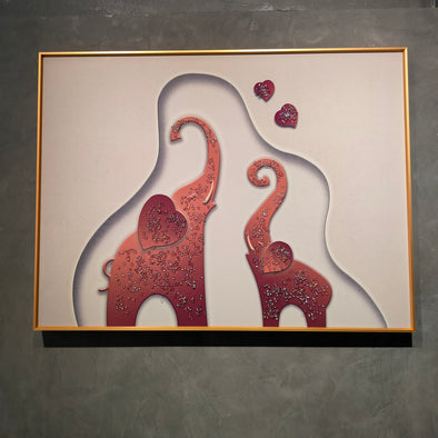 Accents Crystal Elephant Abstract painting ( 60cm X 80cm )