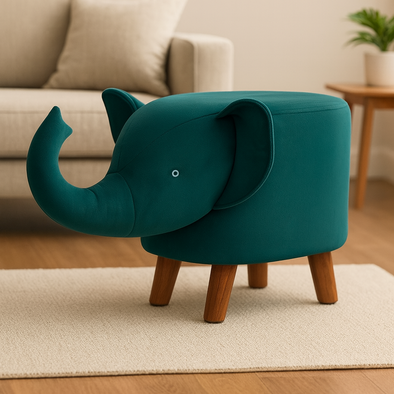 Elephant Animal Shape Kids Ottoman