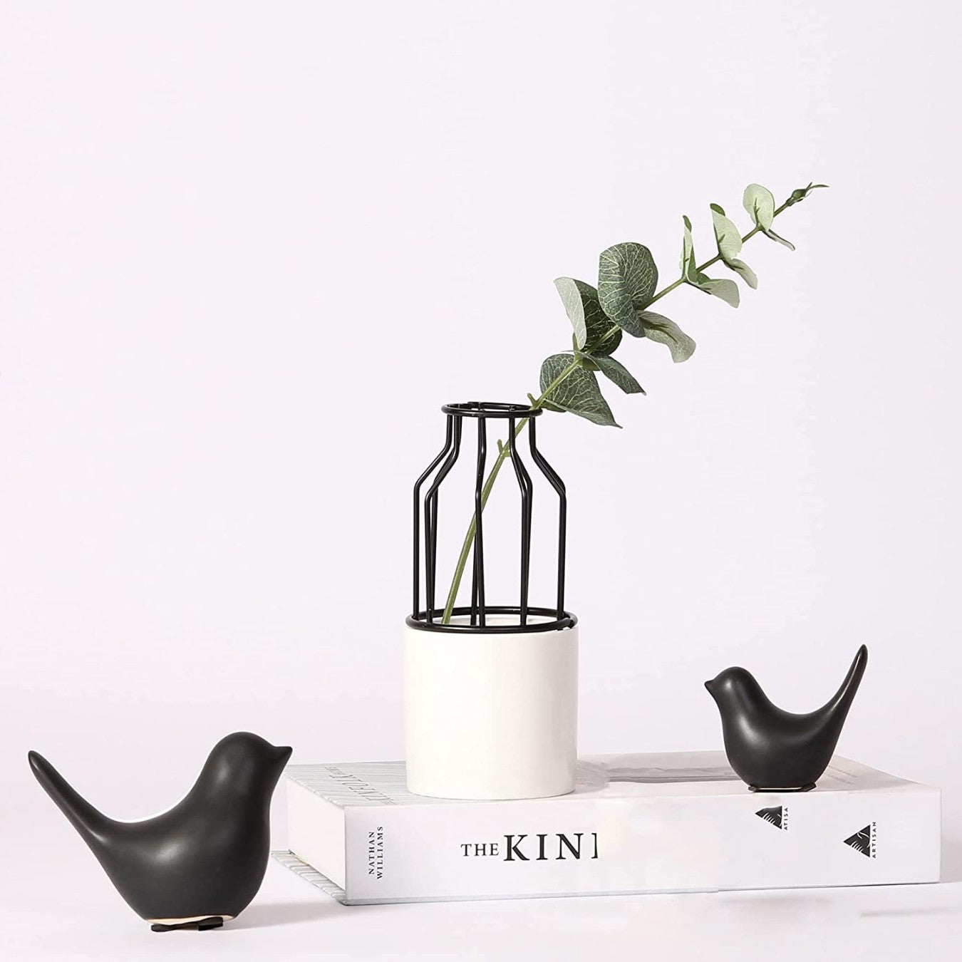 Accents Bird Decor (set of 2 H3" D4.5"  BLACK