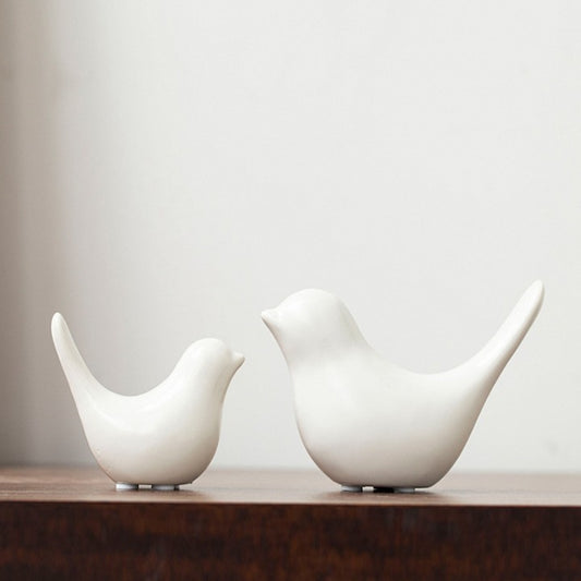 Accents Bird Decor (set of 2 H3" D4.5" WHITE