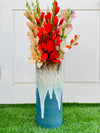 Accents - Ceramic Cylindrical Beach Theme Pot (H14.5 ''D6.5'')