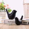Accents Bird Decor (set of 2 H3" D4.5"  BLACK